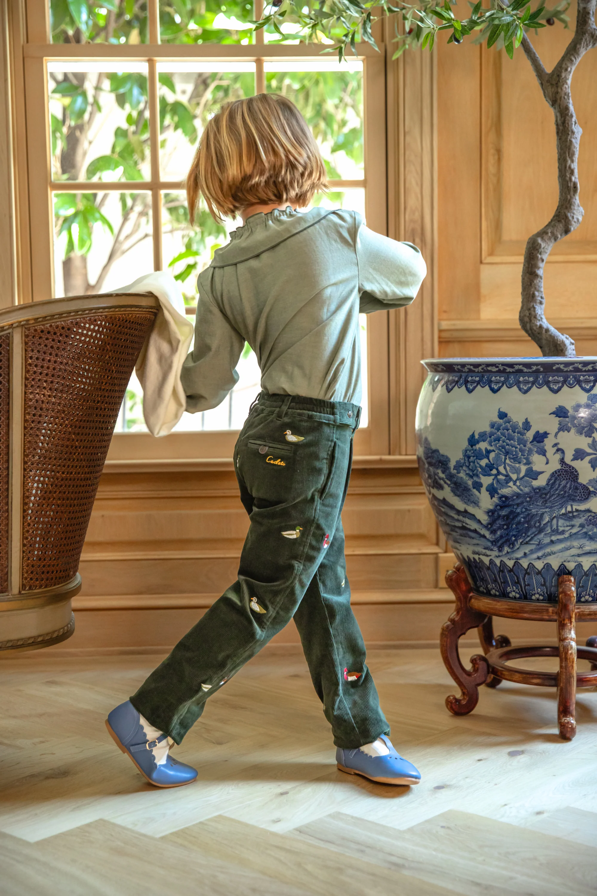 Straight Leg Pintuck Corduroy Trouser - Image 6